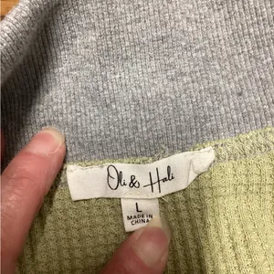 Oli & Hali colorblock thermal knit Sage combo Size Large thumbnail 8