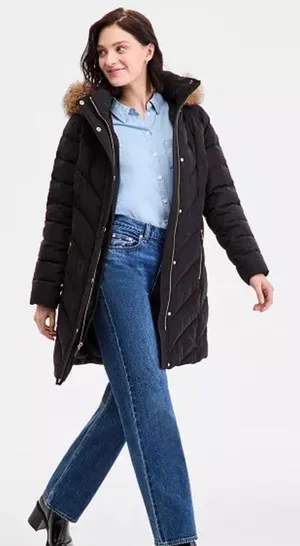 Michael Kors Parka Coat Black thumbnail 1