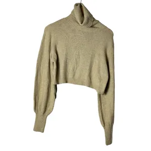 Princess Polly Zahara Cropped Turtleneck Sweater Beige - 4 thumbnail 3