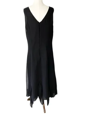 VINTAGE PHOOL Ruffled Maxi Dress Black Size XL thumbnail 5