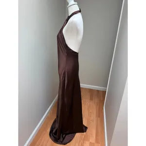 Show Me Your MuMu Jasmine Halter Maxi Dress Chocolate Brown size Small thumbnail 7