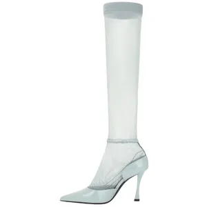 Givenchy Show Stocking Pumps in Grey 41 with Box Womens High Heels Boots Leather thumbnail 6