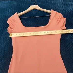 Haute Monde‎ Blush Pink Stretch Ribbed Jersey Knit Side Slit Bodycon Maxi Dress thumbnail 11