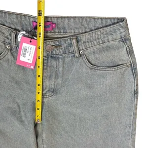 NEW Edikted‎ Low Rise Wide Leg Acid Washed Jeans Capsule Skater Grunge M thumbnail 11