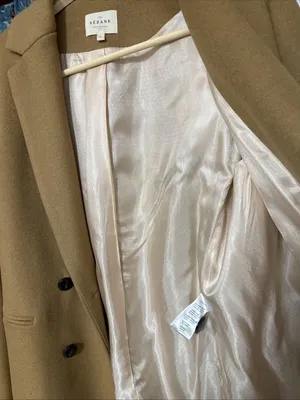 Sezane MANTEAU JOHNSON coat wool brown camel 34 US 2 bust 34 thumbnail 4