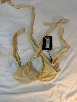 Cream Criss Cross Bikini Top thumbnail 2