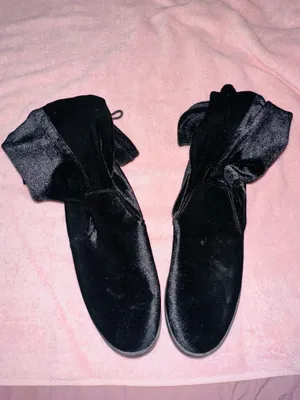 Black suede thigh-high boots  thumbnail 5