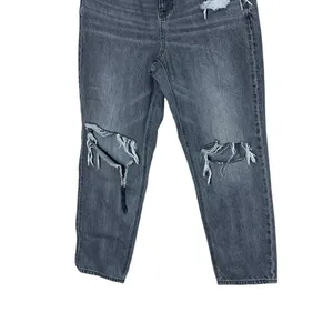 American Eagle Gray Distressed Mom Jeans Size‎ 10 short thumbnail 3