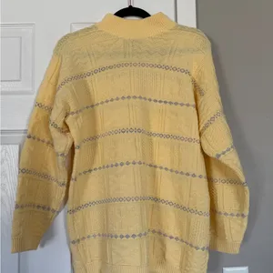 Basic Editions Yellow Turtleneck Mockneck Vintage Sweater Grandmacore thumbnail 2
