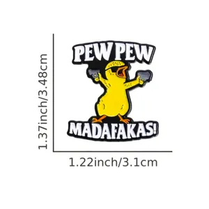 Cute‎ Cartoon Yellow Duck Enamel Pin Zinc Alloy Unplated Simple Pin thumbnail 6