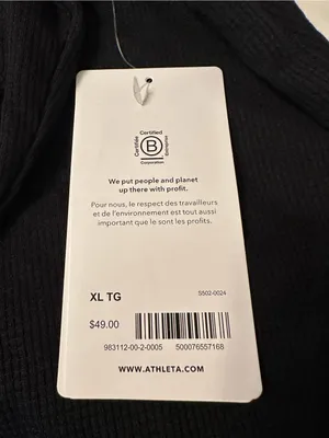 Athleta Wind Down Sleep Top - Women's Black Long Sleeve Henley - NWT - Size XL thumbnail 10