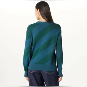 The Drop Striped Blue and Green Cardigan sz Med thumbnail 2