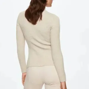 Mango MNG Shiny Ribbed Light Pastel Grey‎ Cardigan Sweater NWT Plus 1XL thumbnail 4