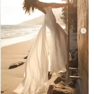 LULU's Elegant Sexy Wedding Bridal Shower Engagement Romantic Open Back Gown thumbnail 3