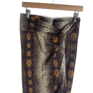 Skims coverup Skirt Womens Small Brown Snake Print Wrap High Waist Midi‎ Stretch thumbnail 5