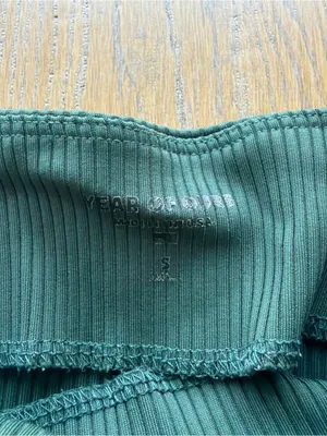 YEAR OF OURS Ribbed Mock Neck Bra - Dark Green in Malachite thumbnail 2