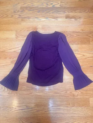 White House Black Market Plum V-Neck Top🎈 thumbnail 3