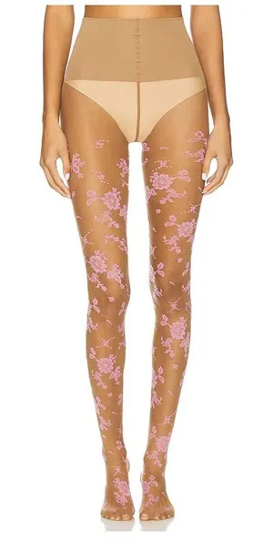 Free People Flocked Floral Tights thumbnail 1