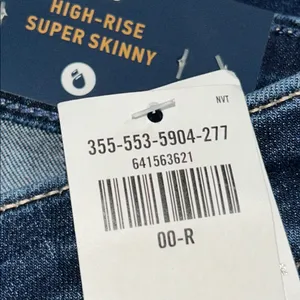 Hollister Dark Blue High Rise Super SkinnyJeans Distressed Size 00R 23W thumbnail 12
