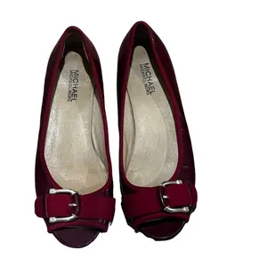 Michael Kors Women's Red Leather Ballet Flats Size 7.5M Slip-On Casual Shoes thumbnail 7