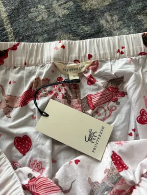 NWT Printfresh Ruffle Cropped Pants in Dachshund Date Size XL thumbnail 5