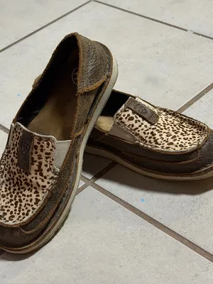 Ariat Women Western Brown Cruiser Slip-On Loafers Leather Cheetah Print Hair 5.5 thumbnail 5