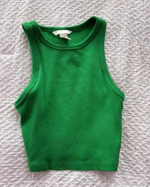 H&M Green Cropped Tank Top thumbnail 1