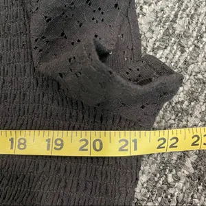 Torrid Sz 3X Black Square Neck Smocked Eyelet Peplum Top Short Sleeve thumbnail 12