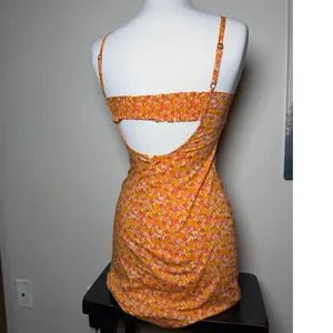 Wild Fable Orange Floral Mini Dress Size Extra Small thumbnail 3