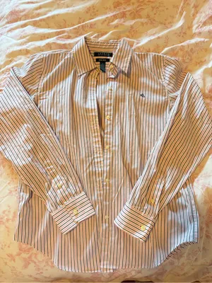 Ralph Lauren Women’s Pink Striped Button-Down Shirt thumbnail 1