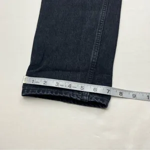 Aritzia Denim Forum The BF High Rise Loose 28L SZ 26 Black Denim Jean Button Fly thumbnail 2