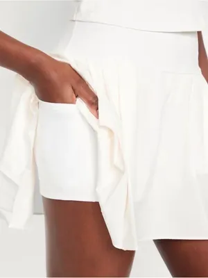 Old Navy White Stretch Tech Pleated Skirt with Built-In Shorts, Size XS thumbnail 2