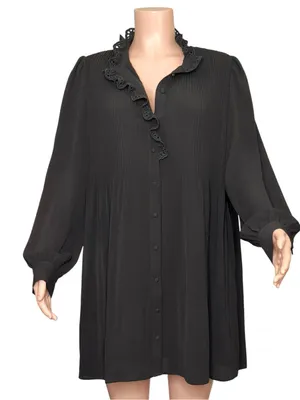 SÉZANE Camelia Long Sleeve Mini Dress, Black, FR42/US10 thumbnail 5