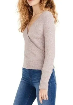 Madewell | Small | Lilac Coziest Date-Night Alpaca Wool Blend Faux Wrap Sweater thumbnail 2