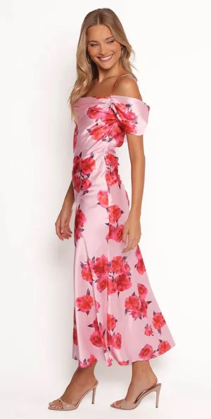 NWT Petal and pup ESTHER MIDI DRESS in PINK. Size Medium thumbnail 4