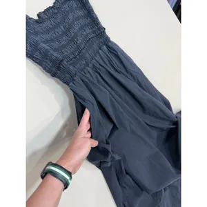 Club Monaco Cotton Smocked Midi Dress black thumbnail 8