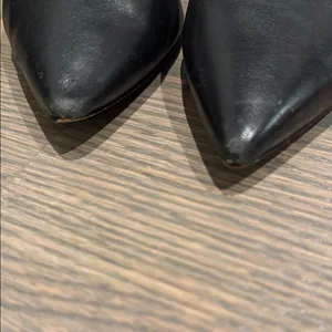 Sam Edelman Black Leather Pointed-Toe Heels thumbnail 4