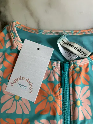 Daisy Dippin’ ’s Shoal Front Zipper Long Sleeve One Piece Dukes Orange Blue thumbnail 7