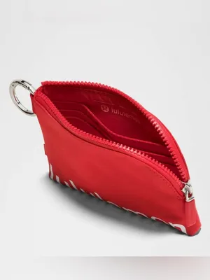 Lululemon NWT Clippable Card Pouch Lulu Red Zip Key Coin Pouch with Logo thumbnail 3