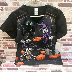Disney Halloween Mickey Mouse Witch Black T-Shirt thumbnail 11