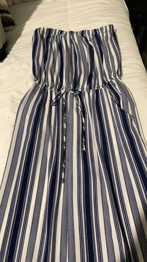Blue And White Striped Jumpsuit Size M thumbnail 1