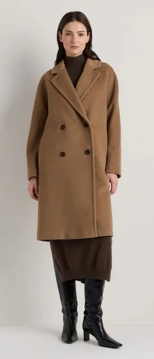 Quince Italian Wool Double-Breasted Slouch Coat XL thumbnail 1