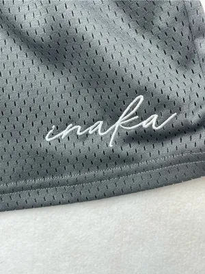 Inaka Power Womens Gray Mesh Athletic Gym Shorts Pockets Size Medium thumbnail 2