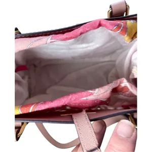 Trina Turk Pink Lattice Handbag with Floral Liner – summer bag thumbnail 7