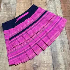 Lululemon Elevation Stripe Pow Pink Pace Setter Skort Skirt Sz 2 Run Athletic thumbnail 4