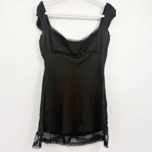 Urban Outfitters Kimchi Blue Womens Black Becca Coquette Mesh Mini Dress Size L thumbnail 2