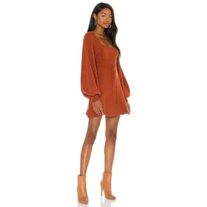 Free People Emmaline Mini Sweater Dress Cut Out Back in Burnt Orange Small‎ thumbnail 2
