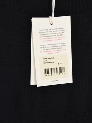 Sézane Isabelle Midi Crochet Knit Dress in Black)NWT Small thumbnail 5