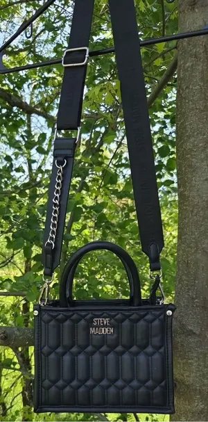 Steve Madden Black Quilted Mini Satchel crossbody new without tag thumbnail 1