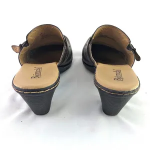 Björndal Brown Leather Kendall 136181 Slip On Clog Mule Wedge Shoe 9.5 Durable thumbnail 6
